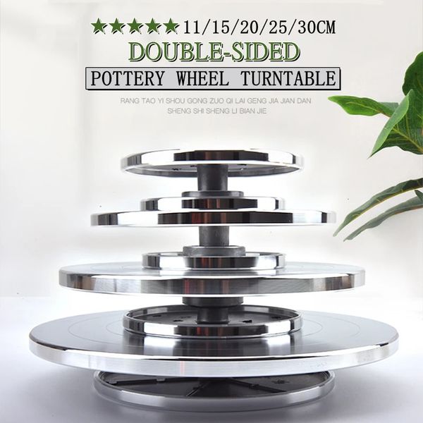 Altri utensili elettrici 15202530CM Ruota per ceramica Giradischi in alluminio Argilla fai-da-te Scultura per torta su due lati Supporto in ceramica 231130