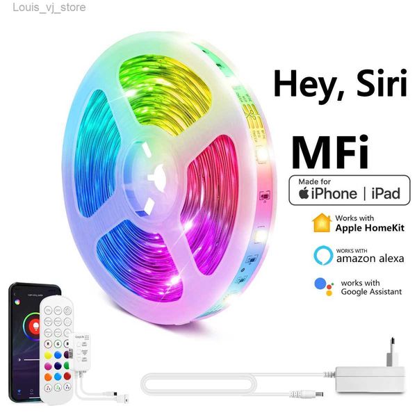 LED Neon Sign MFI Sertifikalı HomeKit LED STRIT LIVES WiFi RGB 5050 Neon Bant Şeridi Apple Home Kit Akıllı Lamba LED IŞIK 12V YQ231201