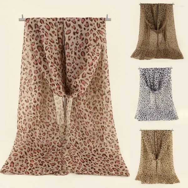 Papillon moda musulmana Hajib lungo e largo stampato in voile Tudung scialle leopardato