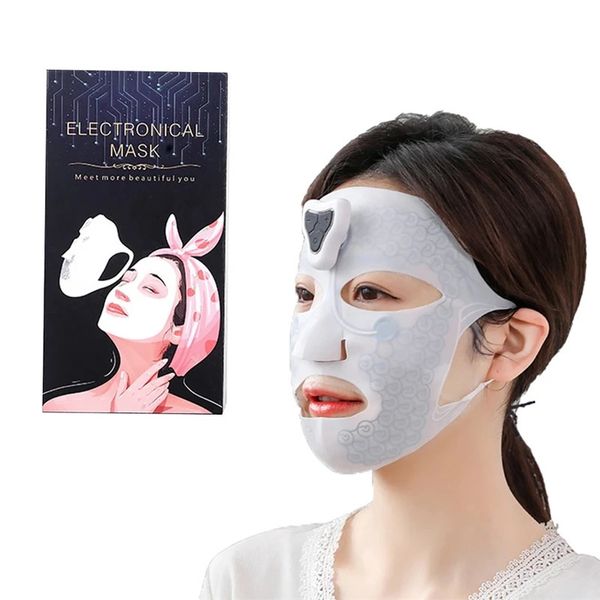 Dispositivi per la cura del viso Maschera elettronica morbida in silicone Apparecchio Dispositivo di bellezza Microcorrente Rafforzamento della pelle Maschera per massaggiatore per il viso Home Spa Cura della pelle 231130