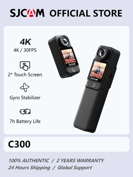 Videocamere per azioni sportive SJCAM C300 Fotocamera tascabile 4K FHD con batteria a lunga durata 30M impermeabile 5G WiFi Sport Cam 231130