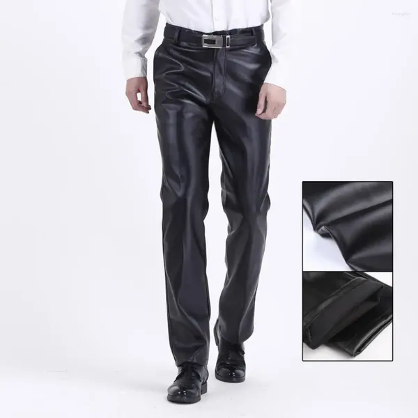 Herrenhose, einfarbig, hohe Taille, Reißverschluss, mit Taschen, für Frühling und Herbst, normale Skinny-Passform