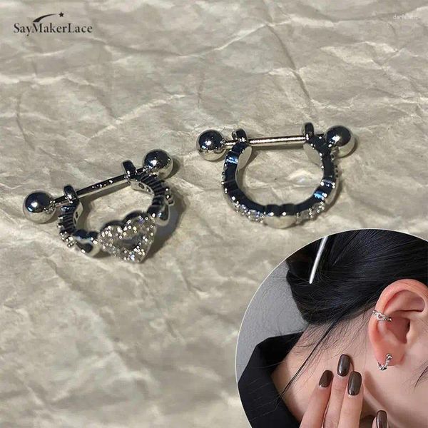 Серьги-кольца, простые классические модные украшения со звездным хрящом для женщин и девочек, украшения для пирсинга ушей в стиле панк, готи