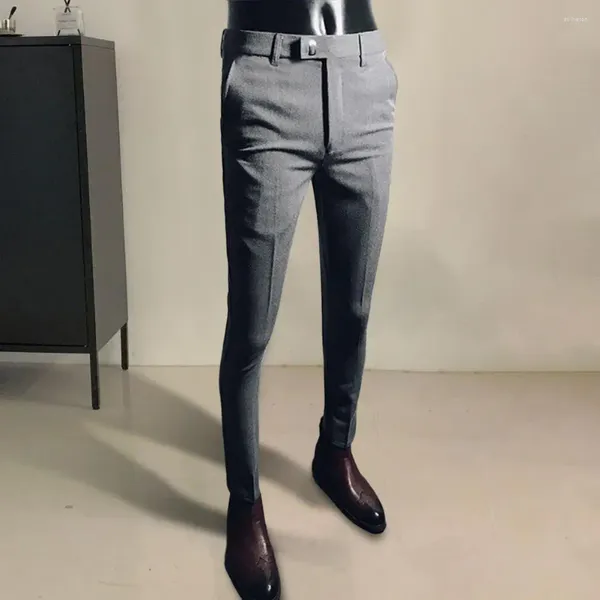 Abiti da uomo Pantaloni da completo alla moda Tinta unita Pantaloni corti elasticizzati super morbidi e slim fit