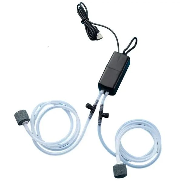 Accessori per pompe d'aria Acquario Serbatoio efficiente per l'aria Pietra Energia Filtro silenzioso Pompa alta Mini con accessori per ossigeno Kit USB Pesca 231201