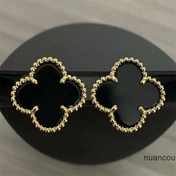 Van Clef Pulseira Brinco de trevo brincos de luxo designer para mulheres brinco de trevo microsize Fourleaf Clover brincos perfurados Brincos de orelha de aço de titânio que não desbotam