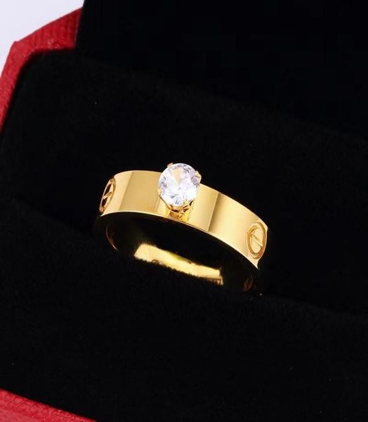 Único anel de unha banda moda jóias luxo diamante senhoras titânio aço homens e mulheres amam anéis recém-casados presentes de casamento christ2827563