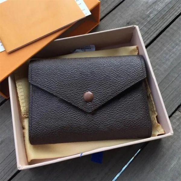 Hochwertige Designer-Tasche Damen Short Walle Kostenloser Versand 2023 Neue Mini-Klassiker-Geldbörsen mit Box Lady Leder Geldbörsen Geldbörse Kartenhalter Damen Karierte Blume