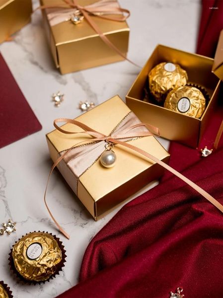 Подарочная упаковка, роскошная квадратная золотая коробка для конфет, свадебная сумка, сувениры для детского душа, цветочная упаковка, товары для шоколадной вечеринки, 30 шт.