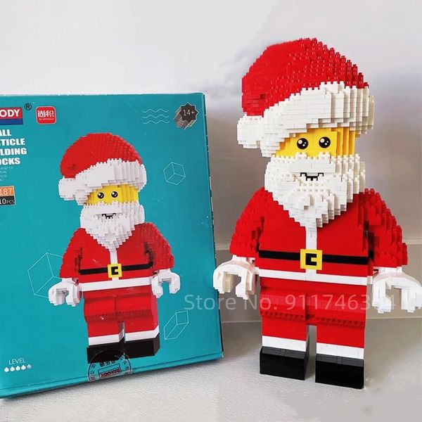 Forniture di giocattoli di Natale Pupazzo di neve Blocchi di diamanti 1910 pezzi Babbo Natale Action Figures Mattoni da costruzione Assemblaggio fai da te Regalo di Natale Giocattolo per bambini 231130