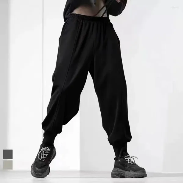 Pantaloni da uomo Primavera Autunno Solido lavorato a maglia con lacci Sport Uomo Donna Pantaloni larghi casual alla moda da strada Abbigliamento sportivo maschile