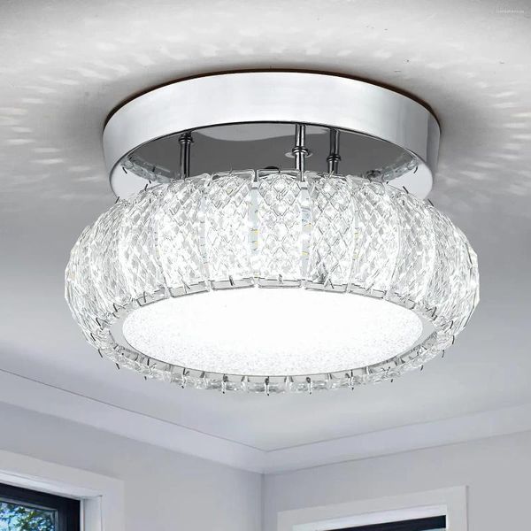 Lampadari Lampadario di cristallo Illuminazione da ingresso Lampada da soffitto a LED per montaggio a incasso Foyer Mini moderno per il bagno della camera da letto