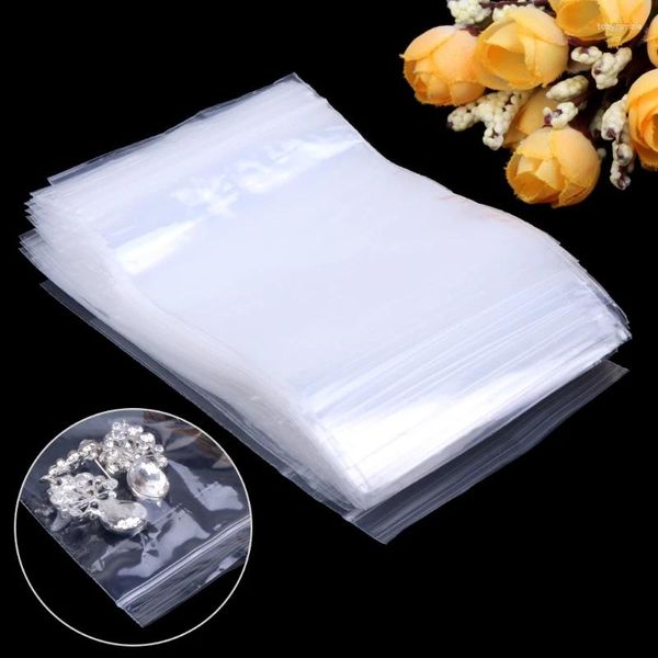 Bolsas de jóias 100pcs Resealable Plástico Zip Lock Sacos Transparente Clear Poly Bag 7cm x 10cm