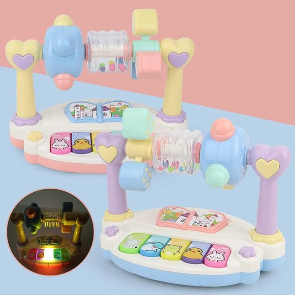 Tastiere Pianoforte Bambini Musica rotante per bambini con suono leggero Tastiera Tipo di gioco Strumenti musicali Giocattolo educativo Regalo per bambini 231201