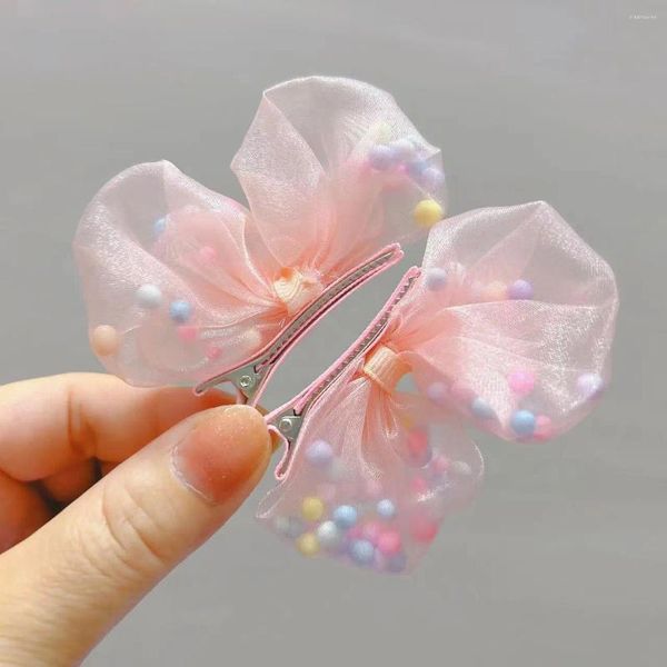 Accessori per capelli 1 paio di clip per arco per capelli per ragazze Perline colorate all'interno di forcine per capelli per bambini Fata Barrette Regalo di compleanno