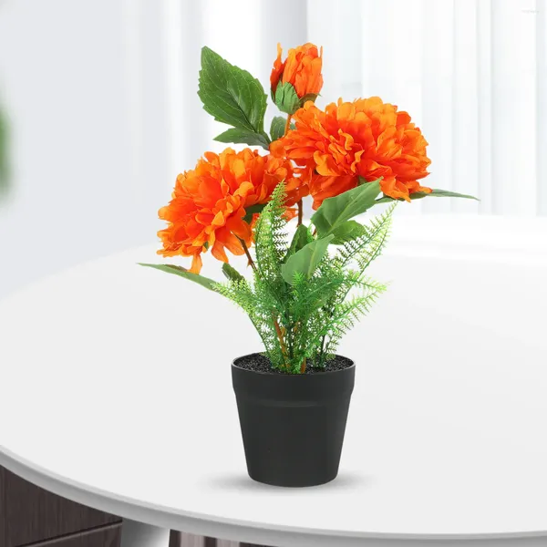 Dekorative Blumen Künstliche Topfpflanze Fake Faux Bonsai Desktop Pfingstrose im Topfdekor