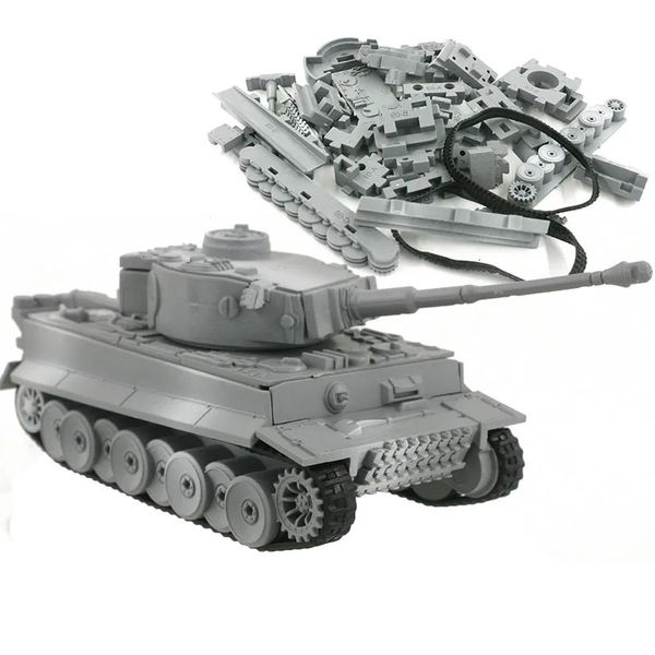 Modellino auto Kit di costruzione di modello 4D Modello militare Assemblaggio Tiger Tank Panzerkampfwagen VI Collezione di giocattoli educativi Materiale ad alta densità 231201