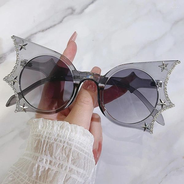 Sonnenbrille Steampunk Diamanten Fledermaus Frauen Männer Trends Strass Sonnenbrille Persönlichkeit Schmetterling Shades Brillen Lentes De Sol