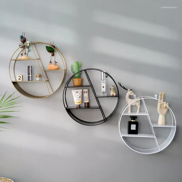 Küche Lagerung Nordic Stil Wohnzimmer Wand Rack Schlafzimmer Dekoration Kreative Metall Hängen Regal Organizer Platzsparende Hause Artikel