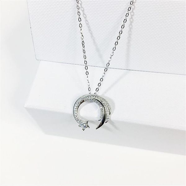 Collana con ciondolo stella lunare da giardino in argento sterling massiccio 925 con meteorite 2 85 grammi J190711350H