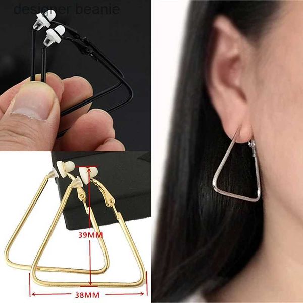 Ohrstecker-Clip am Ohr, nicht durchbohrte Ohrringe für Damen, Dreieck, 4 cm, klassischer Stil, Modeschmuck, Accessoires, Großhandel, Damen-OhrringeL231201