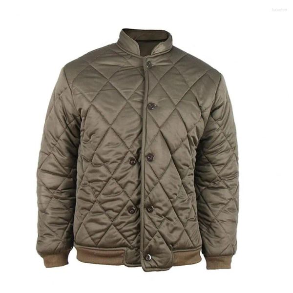 Herrenjacken 2023 Winter verdickte Jacke japanische Vintage solide karierte Mantel leichte Polsterung Daunen Designer-Kleidung