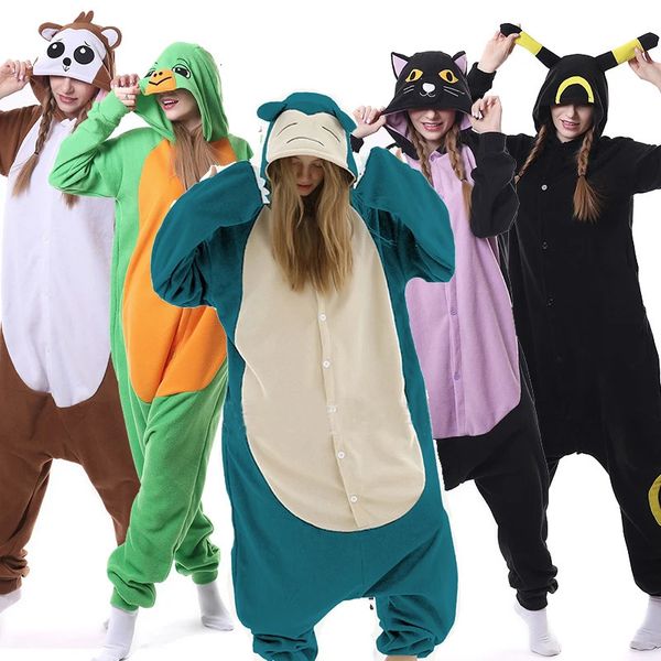 Damen-Nachtwäsche HKSNG Winter Erwachsene Tier Mike Duck Onesies Hai Katze Fuchs Kigurumi Pyjamas Affe Cartoon Kostüme Overalls Weihnachten mit Kapuze 231130