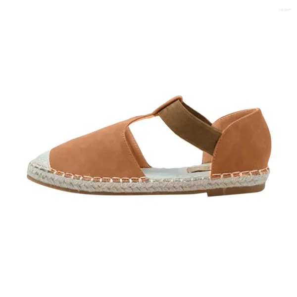 Sandali da donna moda retrò scarpe casual basse piatte con punta tonda