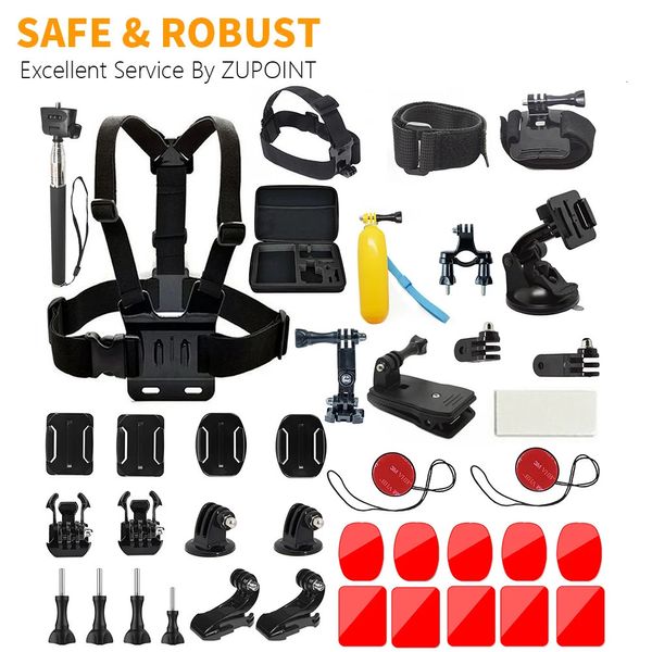 Andere Kameraprodukte Sportvideozubehör Action Kit Brustgurt Kopf Selfie Stick Halter Set für GoPro Insta360 DJI OSMO 231130