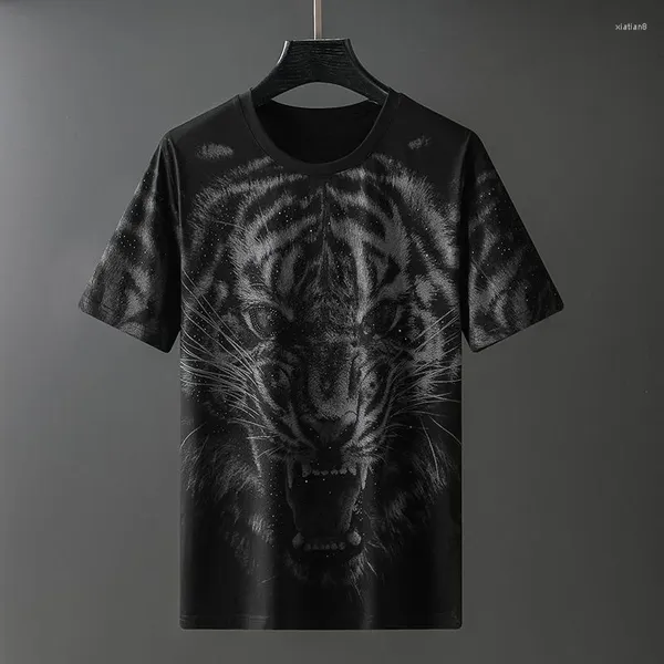 Erkek Tişörtleri Yudx Üst düzey Trend Bronzing Baskı T-Shirt Yuvarlak Boyun 2023 Yaz Kişiselleştirilmiş Dekor Kısa Kollu Üstler