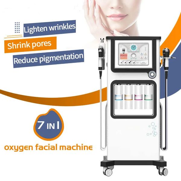 Nova vertical multifuncional hydra microdermoabrasão facial 7 em 1 pele clara rf bio hidrafacials máquina de beleza para venda