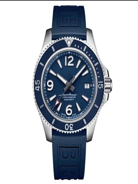 Fully Automatic Mechanical Waterproof Men039s Watch 42mm Rubber Strap Blue Black Business Fashion Super Ocean Watch7107568