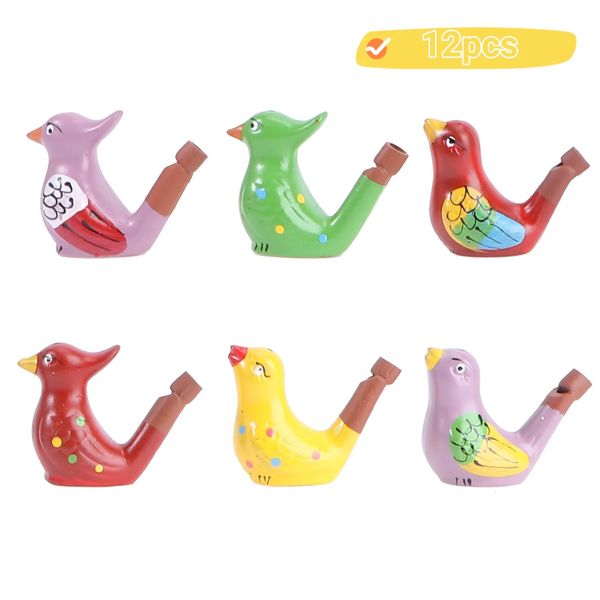 Klavyeler Piyano 12 PCS Seramik Su Kuş Düdük Oyuncaklar Bathtime Music Instruments Çocuk Erken Öğrenme Eğitimsel Rastgele Stil 231201