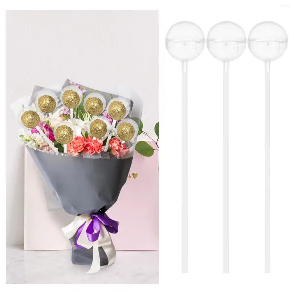 Fiori decorativi Supporto di fissaggio per bouquet da sposa Decorazione floreale con base fissa in plastica con sfera di cioccolato