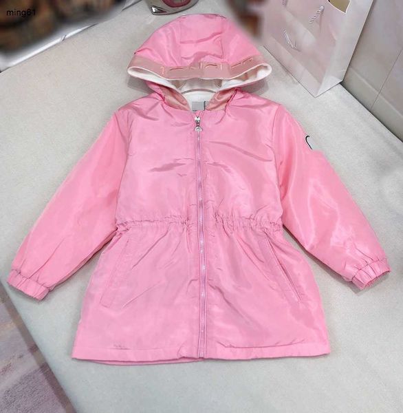 Marka Bebek Tasarımcı Ceket İç Peluş Yalıtım Tasarımı Çocuk Ceket Beden 100-150 Güzel Pembe Kız Windbreaker NOV25