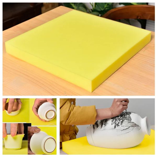 Outra ferramenta de cerâmica de jardim doméstico 45cm Esponja Tapete de mesa de alta densidade almofada espessada para limpeza absorvente DIY placas cerâmicas estilo rápido 231130