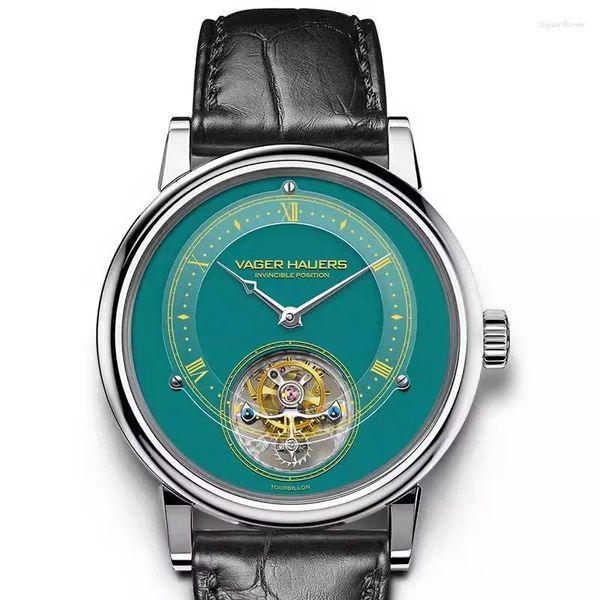 Наручные часы VAGER HAUERS Flying Tourbillon Мужские механические наручные часы Seagull ST8000 Часы с механизмом Сапфировое стекло Водонепроницаемые 50M