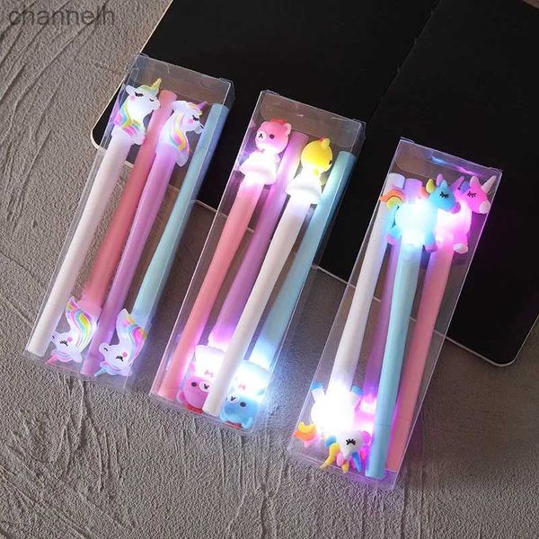 Gelstifte 4 Teile/satz Gel Stift Licht Stift Schreibwaren Kawaii Schule Liefert Gel Tinte Stift Schule Schreibwaren Büro Lieferanten Stift Kinder geschenke YQ231201