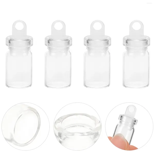 Vasos 10 pcs minúsculos frascos de vidro rolha garrafas rolhas tampas plástico mini