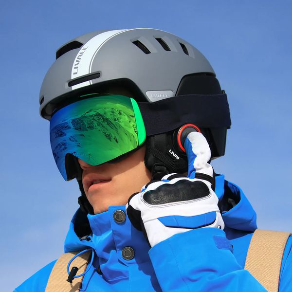Велосипедные шлемы 2023 Лыжный шлем Smart Outdoor Snow Sport Сноуборд Bluetooth-телефон Safty SOS Alert Walkie Talkie Лыжное оборудование 231130