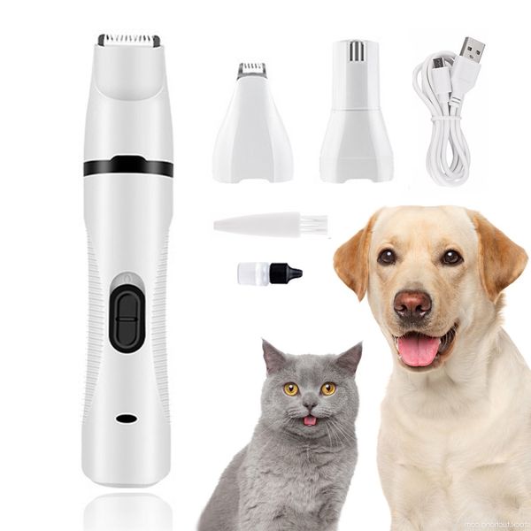 YUEXUAN Diseño Pulidor De Uñas para Mascotas Tres En Uno, Cortapelos Eléctrico, Cortapelos Eléctrico para Pies para Gatos, Kit De Cortapelos para Perros, Accesorios para Mesas De Aseo para Mascotas