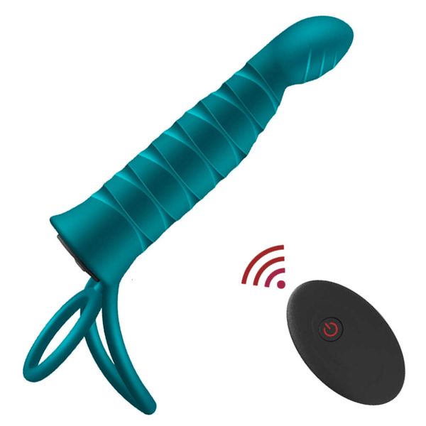 Brinquedo sexual massageador flxur dupla penetração vibrador cinta no pênis anal butt plug para homem remoto sem fio brinquedo adulto para casais