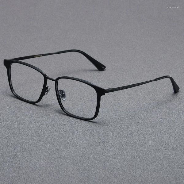 Montature per occhiali da sole Occhiali da vista da donna rettangolari in puro titanio da prescrizione GMS612 Giappone Brand Square Men Trending Optical