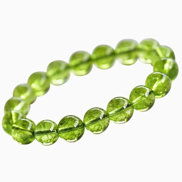 Catena di gioielli con peridoto naturale per donna Uomo Regalo di guarigione Perline di cristallo Verde Olivina Pietra preziosa Fili AAAAA 8mm 10mm 231130