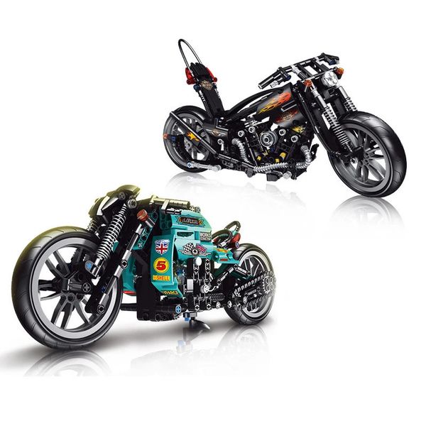 Suprimentos de brinquedos de Natal Cidade de alta tecnologia Modelo de motocicleta Blocos de construção para crianças Montagem de veículos de motocicleta Brinquedos DIY Speed Racing Car Kids Presentes de Natal 231130