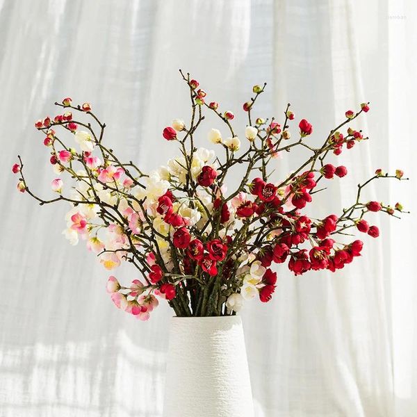 Fiori decorativi 1 mazzo 4 bastoncini Bouquet artificiale Falso decorazione domestica di nozze Flusso regalo moderno e semplice per San Valentino