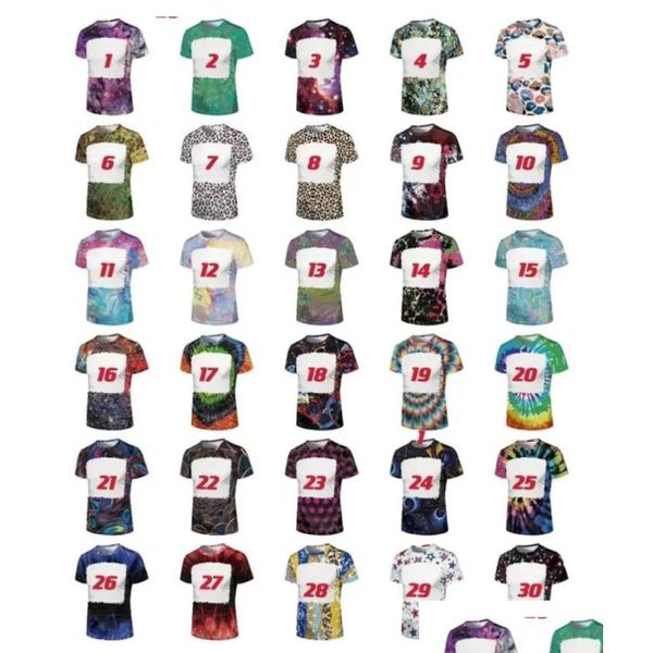 Weihnachtsdekorationen, Partyzubehör, Sublimation, gebleichtes T-Shirt, Wärmeübertragung, leeres Bleichhemd, Fliege, Polyester-T-Shirts, US-Größen für M Dh4Ta