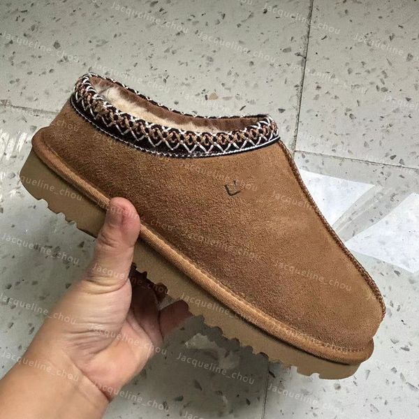 Designer Tasman Chinelos Tazz Mostarda Semente Austrália Ultra Mini Botas Chestnut Platform Australian Slipper Sheepskin Mulheres Homens Winter Fur Slides Slip-on