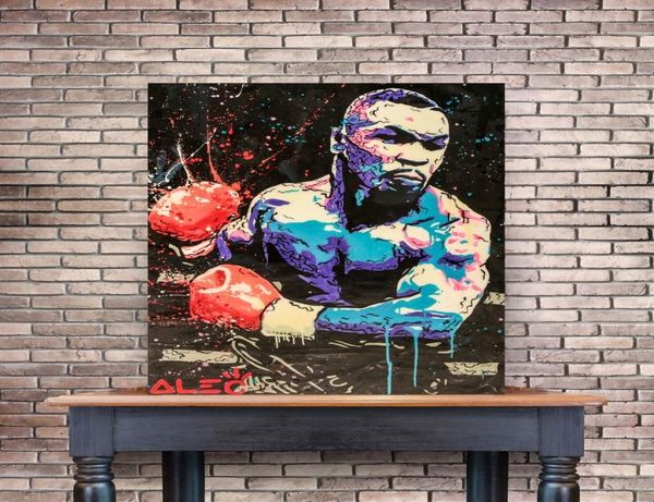 Alec Boxing Mike Tyson Poster Stampe Graffiti Street Art Pittura a olio su tela Immagini astratte di arte della parete per soggiorno moderno Hom1246168