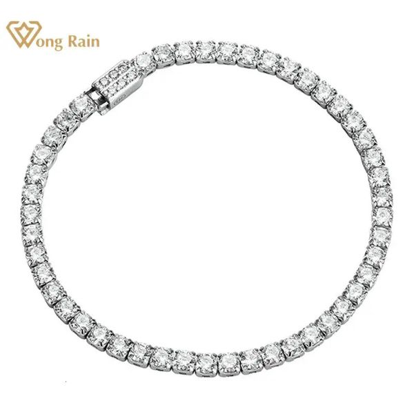 Kette Wong Rain 925 Sterling Silber Lab Sapphire High Carbon Diamonds Edelstein Hochzeit Tennis Armband Armreif Feiner Schmuck Großhandel 231201